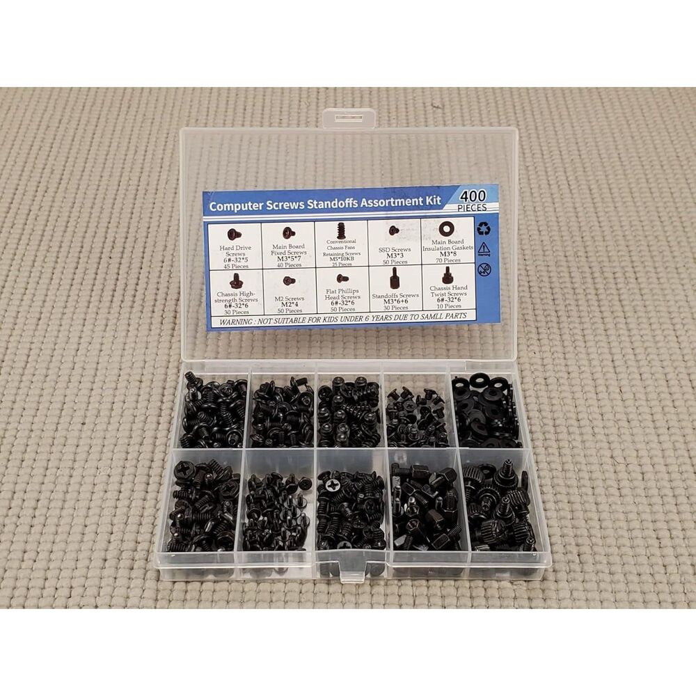Computer Screws Motherboard Assortment Kit Universal 400pc DIY Repair